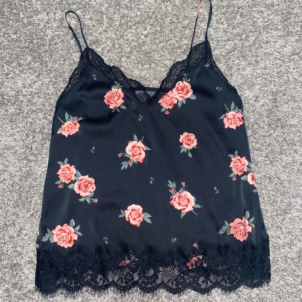 Black silky tank top